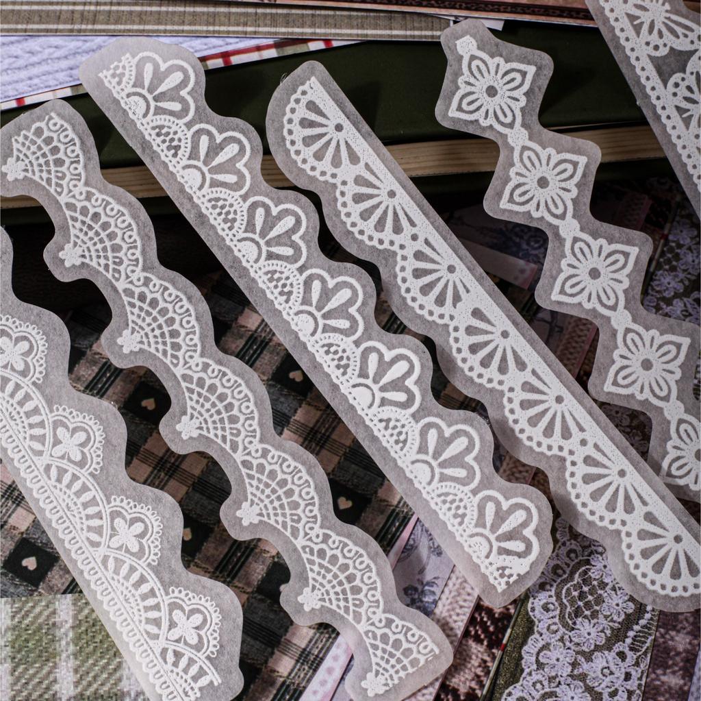 Lace Dance Series Vintage Lace Flower Landscape Material Package Creative DIY Junk Journal Collage Scrapbooking Stationery