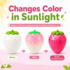 Yousheng 1/2Pcs Stress Relief Strawberry Squeeze Toy, Color Changing Strawberry Sensory Toy, Decompression Simulated Fruit Pinch Fidget