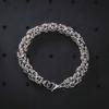 Men' Silver Bracelet 7mm Thick Round Royal Weave Diamond