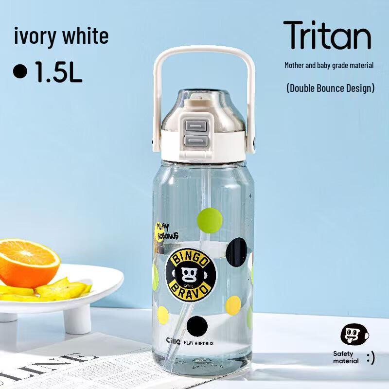 Cille Tritan Cartoon Straw Bottle for Students