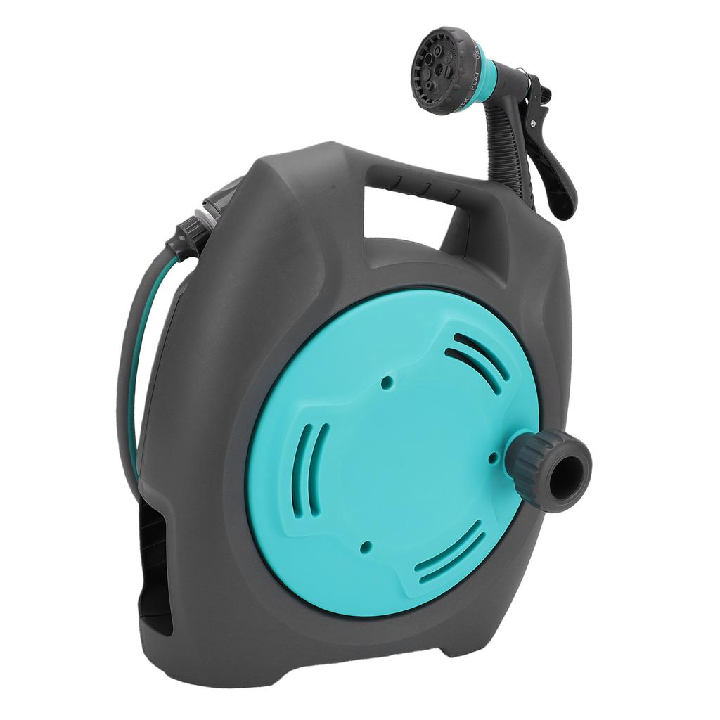 Garden Hose Reel Water Hose Holder Mini Portable Storage Rack with Easy Carry Handle for Outdoor Lake Blue