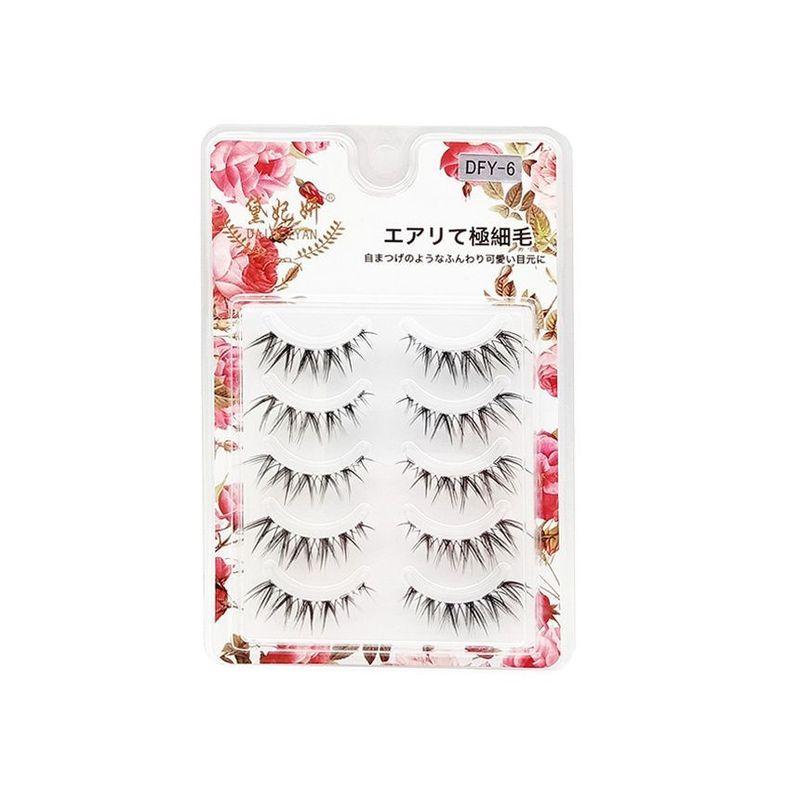 Lashie - Set of 5 Pairs: Natural Criscross Clear Band False Eyelashes