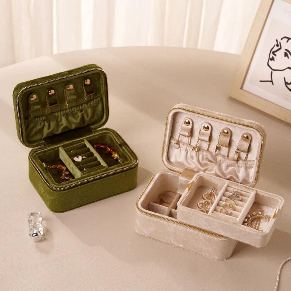 Detachable Velvet Jewelry Holder Rings Necklace Jewelry Storage Case Square Jewelry Box  Outdoors