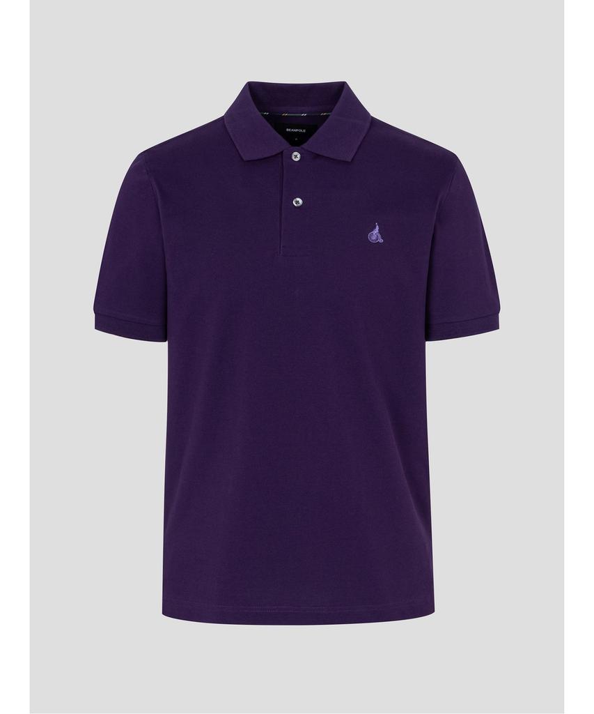 Binpolmen [Essential] Pique Collared Short Sleeve T-Shirt Purple