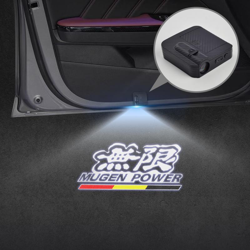 Pour Honda Mugen Power Emblème Civic Typer Fit Accord CRV Lampe de Porte de Voiture Lampe d'Accueil Projecteur Sans Fil Décoration Auto