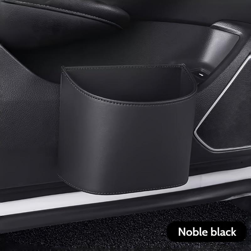 1pc PU Leather Car Trash Can - Large Space Rear Seat Garbage Bin, Easy To Fix Design,Compact Car Door Hanging Trash Can,Storage