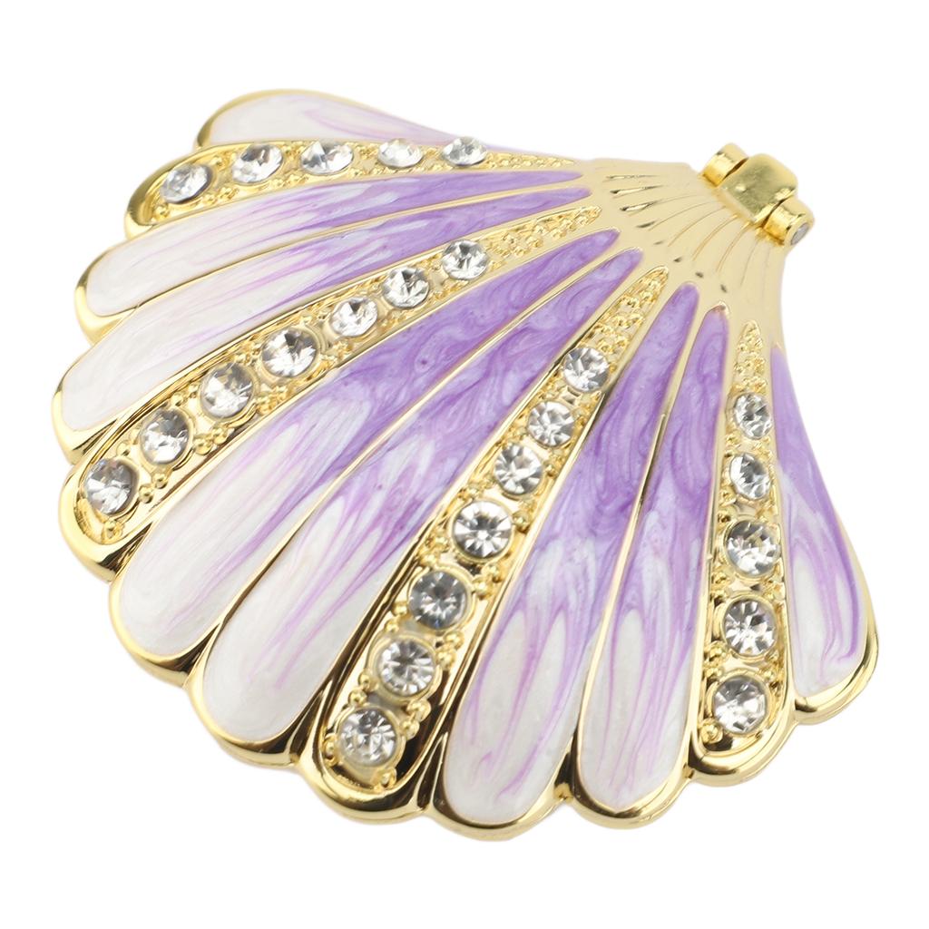 Trinket Box Metal Sea  Figurine with Rhinestone Decor Jewelry Display Holder for Ear s   Necklace