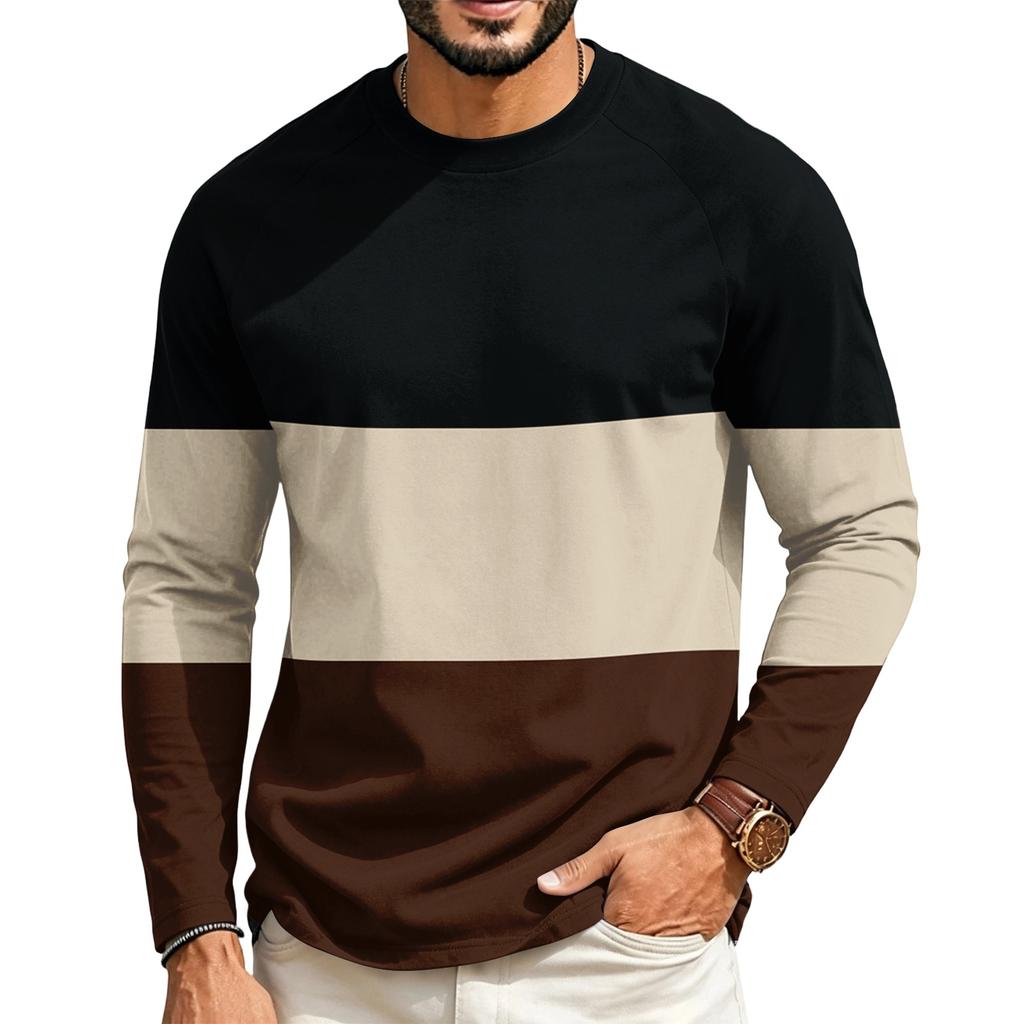 Herren Raglan Langarm T-Shirt mit Rundhalsausschnitt Lässiges T-Shirt für den Alltag