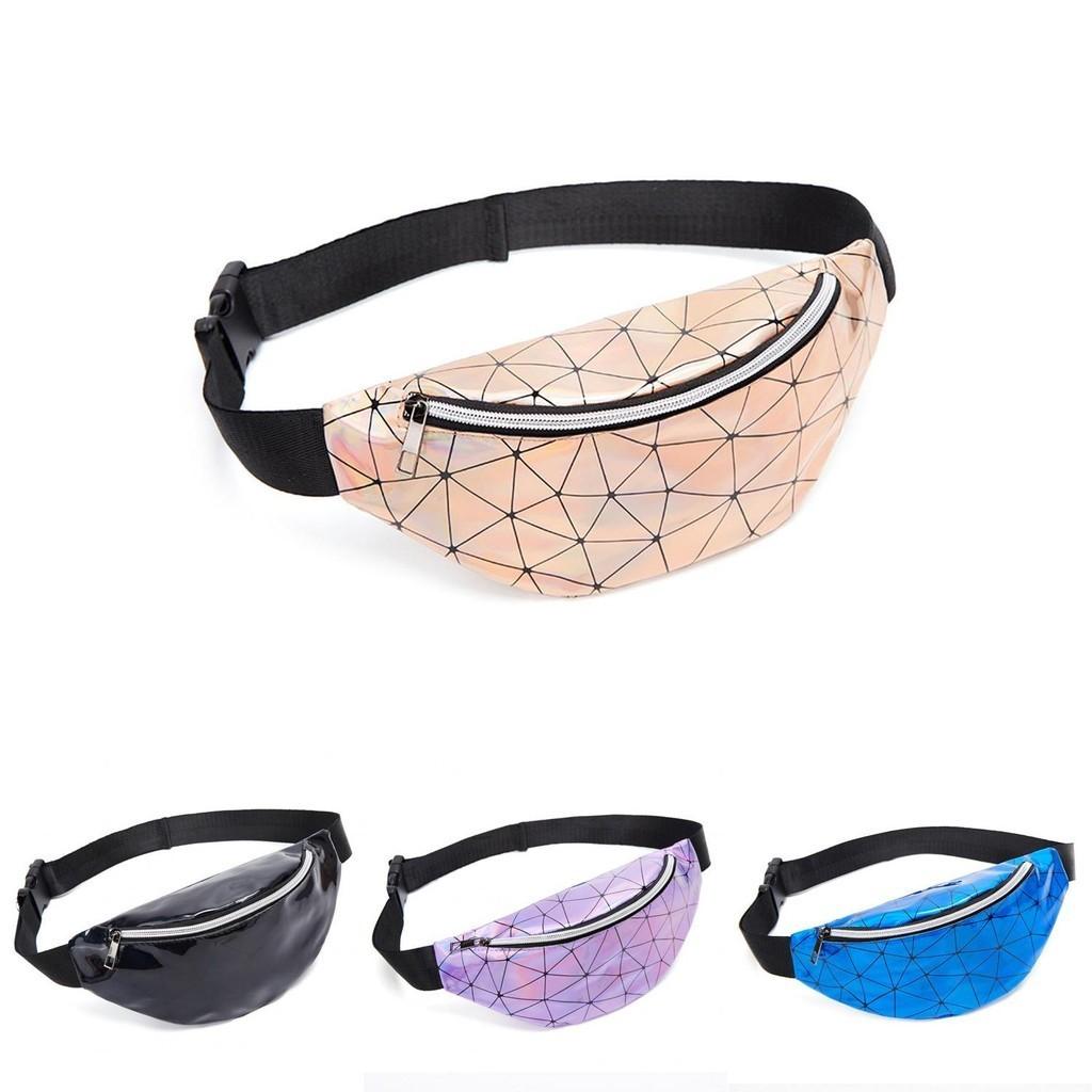 Luxurious Geometric Holographic Waist Bags For Women Versatile Fanny Belt Packs