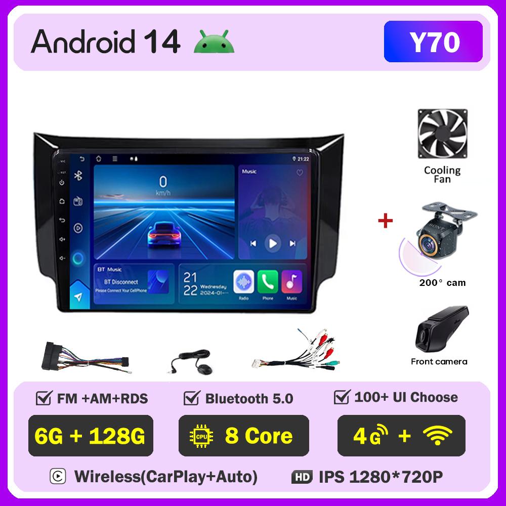Car Radio Android 14 For Nissan Sylphy B17 Sentra 12 2013-2018 2din Carplay Auto Screen Stereo Head Unit Autoradio 10 Inch Wifi