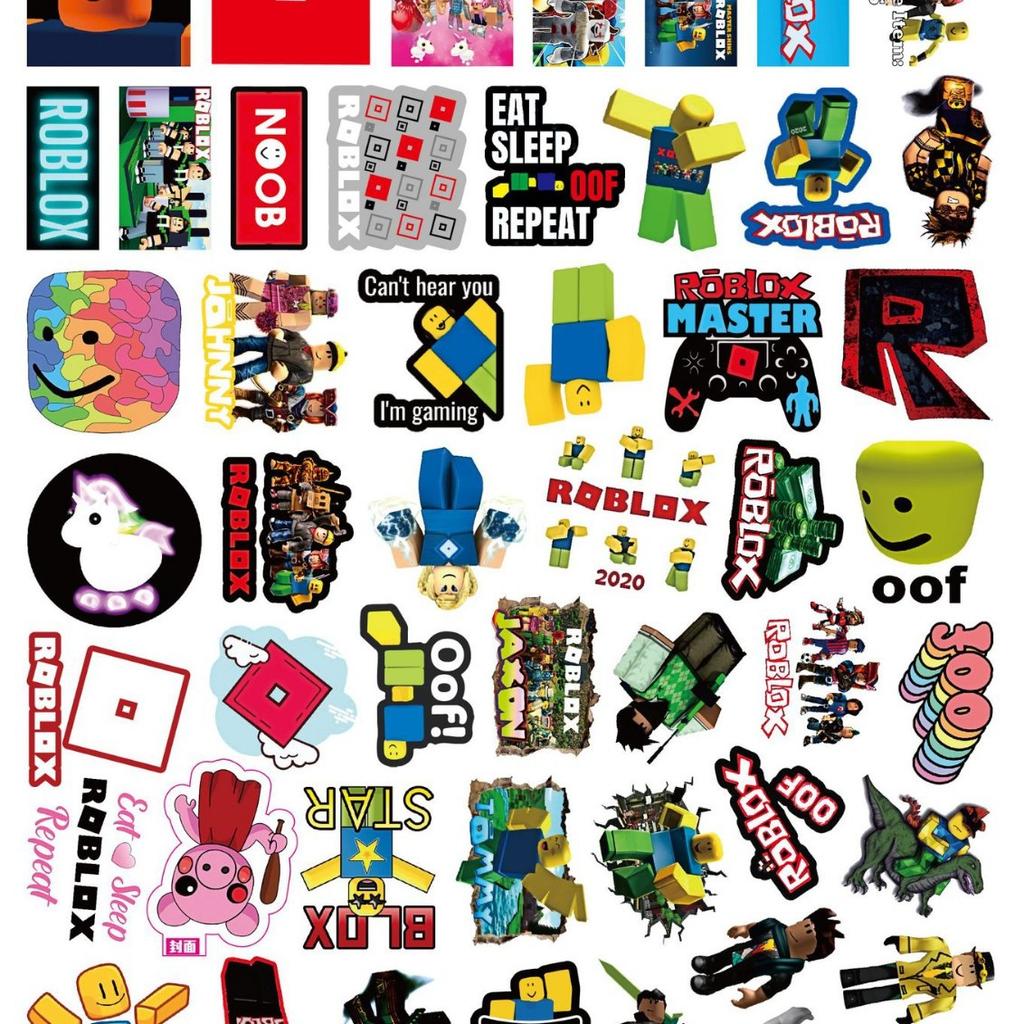 Roblox Stickers 60 Pcs Cartoon Game Character Waterproof Vinyl Decals For Car Skateboard Luggage Laptop Notebook Kids Game Fans