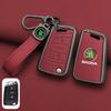 Leather Car Remote Key Case Full Cover Protector Holder Shell Fob For Skoda Superb A7 Kodiaq Octavia A7 A8 Keychain Accessories  HJ1