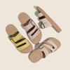 Soft-faced Flat-bottomed Slippers for Women's Summer Outer Wear 2025 New Versatile Belt Buckle Leather Casual Non-slip Soft-bottomed Sandals