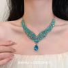 Luxury Rainbow Zircon Clavicle Necklace - Candy-Colored Crystal Heart Design