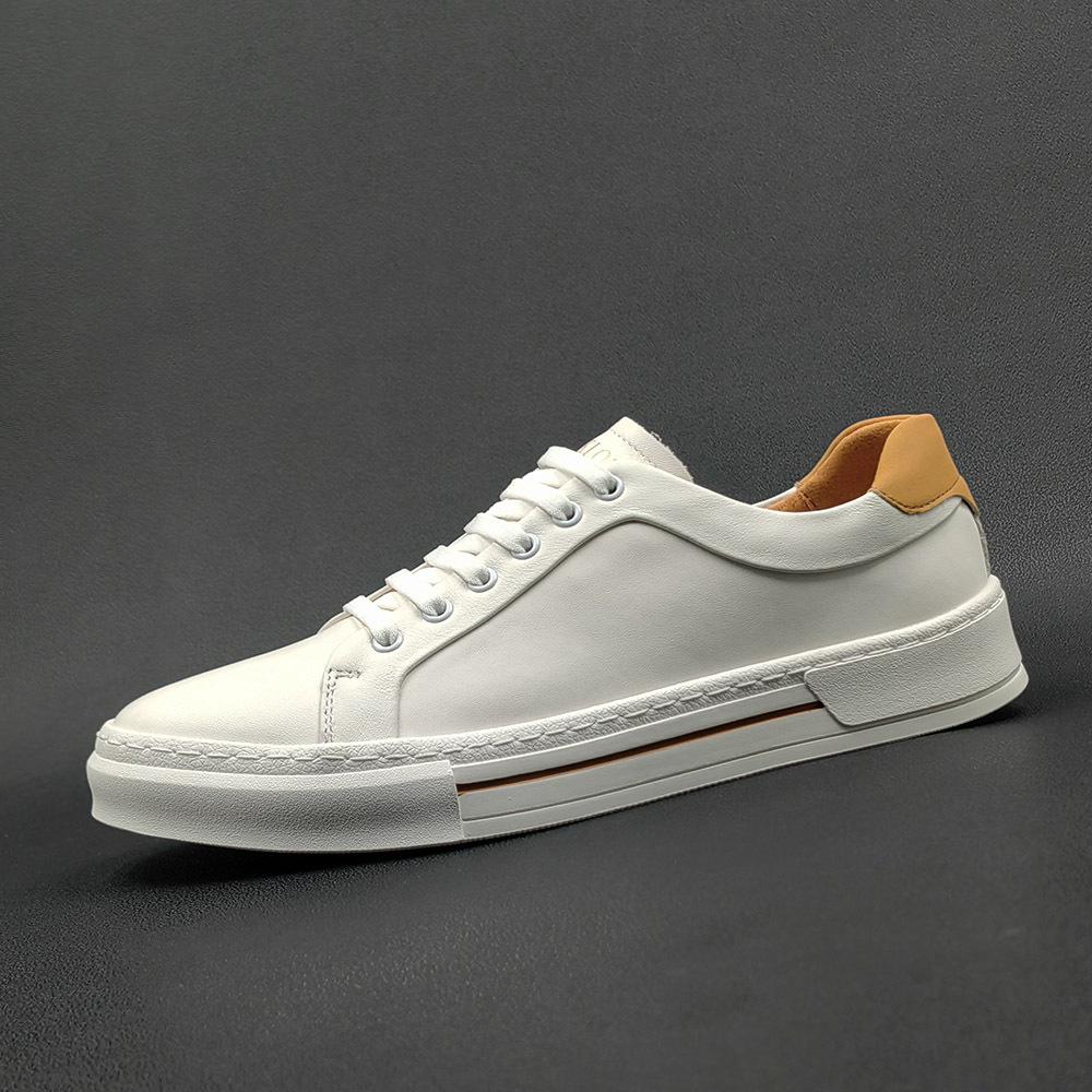 Men'S Leather White Shoes Men'S Summer Hollow White Board Shoes Men'S Trendy Shoes Versatile Boys' Shoes Casual Shoes