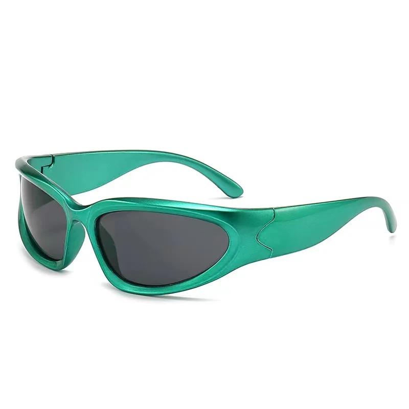 New Y2K Sports Punk Sunglasses Women Men Square Goggle Luxury Brand Sun Glasses UV400 Colorful Mirror Fashion Eyewear