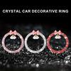 Alloy Crystal Car Decorative Ring with Rhinestone Bow for Start Engine Stop Button, 1pc Vehicle Ignition Bling Accessory