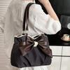 Französische Vintage Polka Dot Schultertaschen für Damen Große Kapazität Schleife Spitze Damen Achseltasche Tragbare College-Mädchen Handtasche Tote