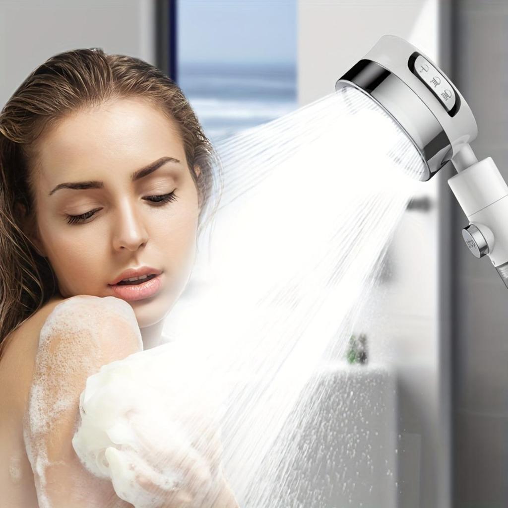 1 druckbeaufschlagter Filterduschkopf, mit drei einstellbaren Stufen superdruckbeaufschlagten Haushaltsduschkopfs und einem im Winkel verstellbaren Duschkopf