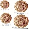 Elegant Rose Floral Round Rug Brown and  Beige Non-Slip Floor Mat Washable 2D Flat Print Area Rug for Living Room Bedroom Decor