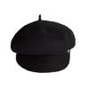 Women Beret Hat Solid Color Dome Top Style Painter Hat with Short Brim Warm Headwear Winter Fashion Accessory