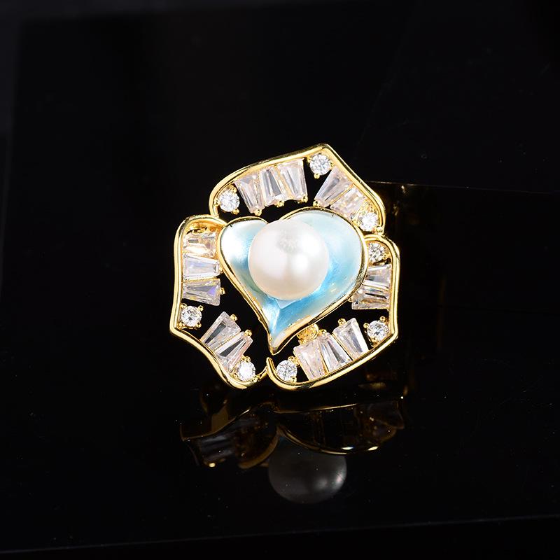 Broșă Elegantă cu Zircon Micro-Incrustat: Accesoriu de bijuterie la modă, potrivit pentru orice ținută, pentru vară