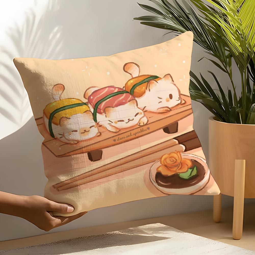 Cute cartoon plush cat Pillow Case Linen Cushion Covers For Decorative Sofa Home Pillows Case Car Chair Pillows Cases