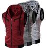 Gilet slim casual tinta unita con cappuccio da uomo nuovo estivo