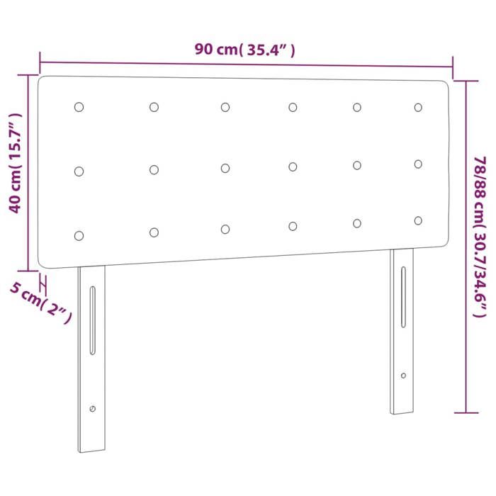 VidaXL LED Headboard Bedroom Furniture Single Bed Accessory Headboard Interior Light Grey 3122028