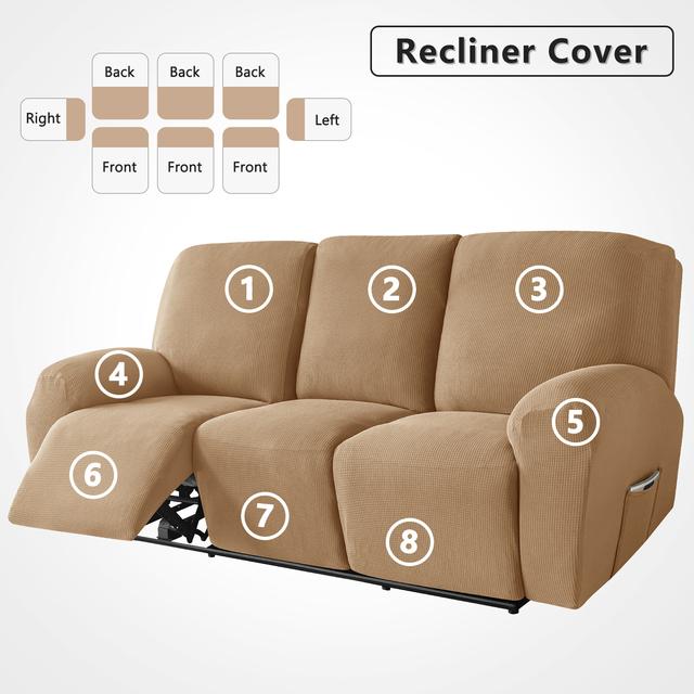 Water Repellent Recliner Sofa Cover Stretch Jacquard Slipcover Washable Relax Armchair Cover