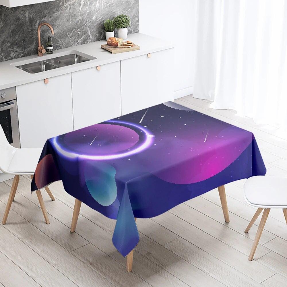 Cartoon Minimalist Starry Sky Tablecloth Waterproof and Oil-proof Rectangular  Restaurant Table Kitchen Decoration