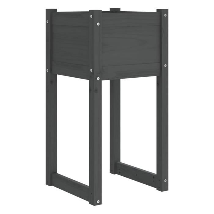 822126 vidaXL Planter Grey 40x40x81 Cm Solid Pine Wood
