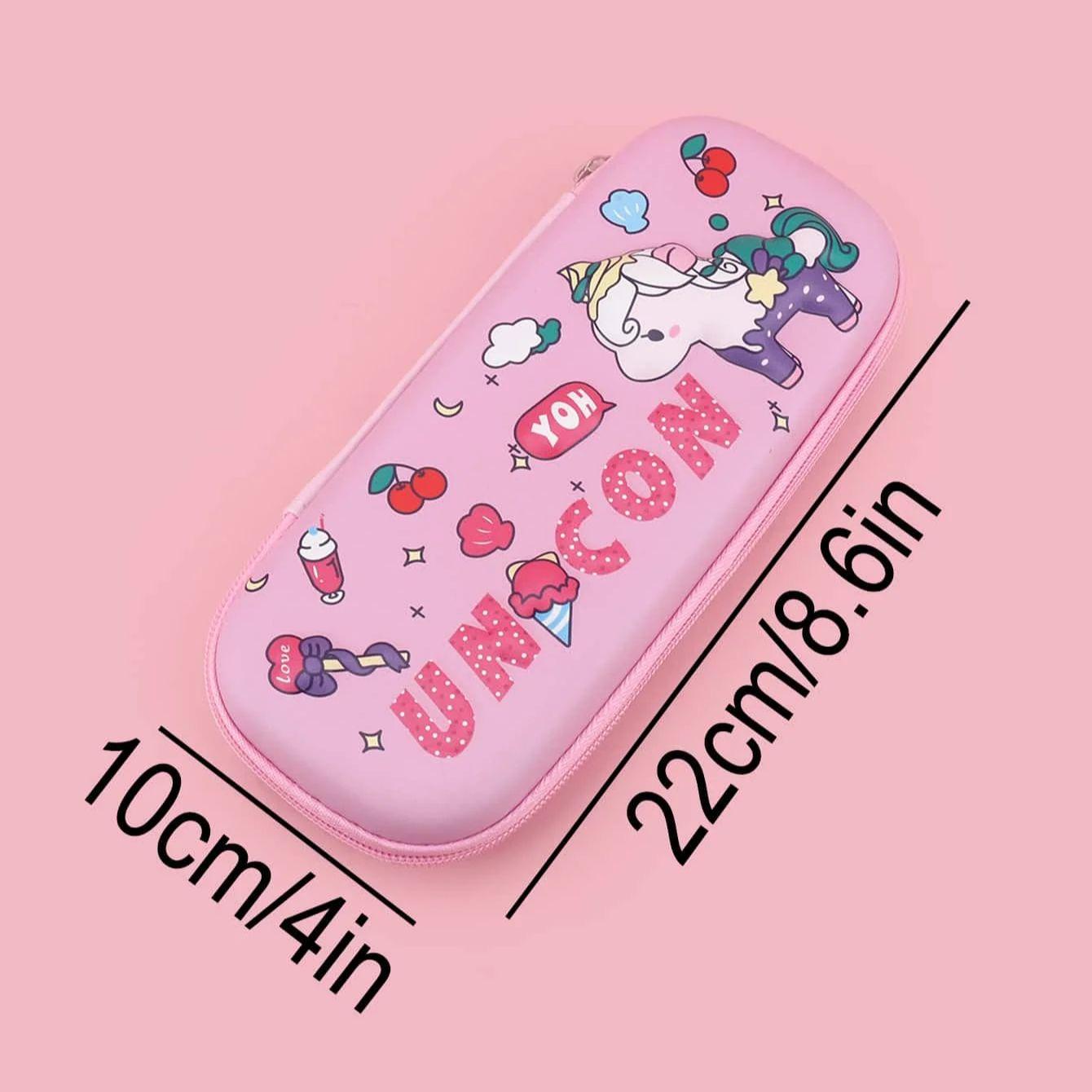 3D Candy Unicorn Pencil Case, School Desk Stationery Pencil Storage Bag, Cute Pencil Pouch with Three Compartments