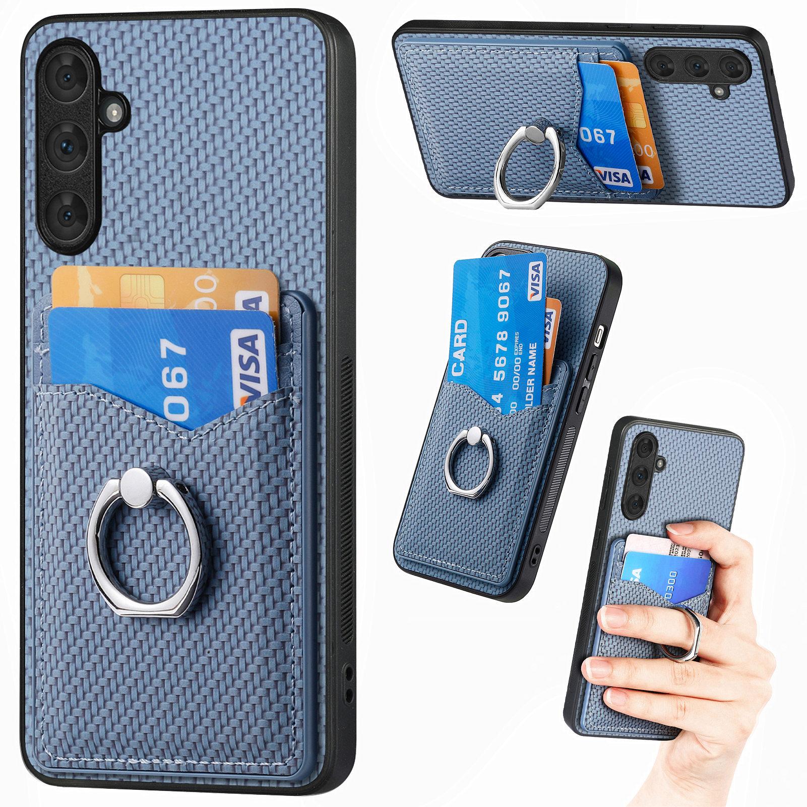 

Vertical Cards Solt Ring Holder Wallet Case for Samsung Galaxy A54 A34 A14 A24 A12 A52 M53 S23 Ultra S22 S21 Plus Magnetic Cover For Samsung A12 синий