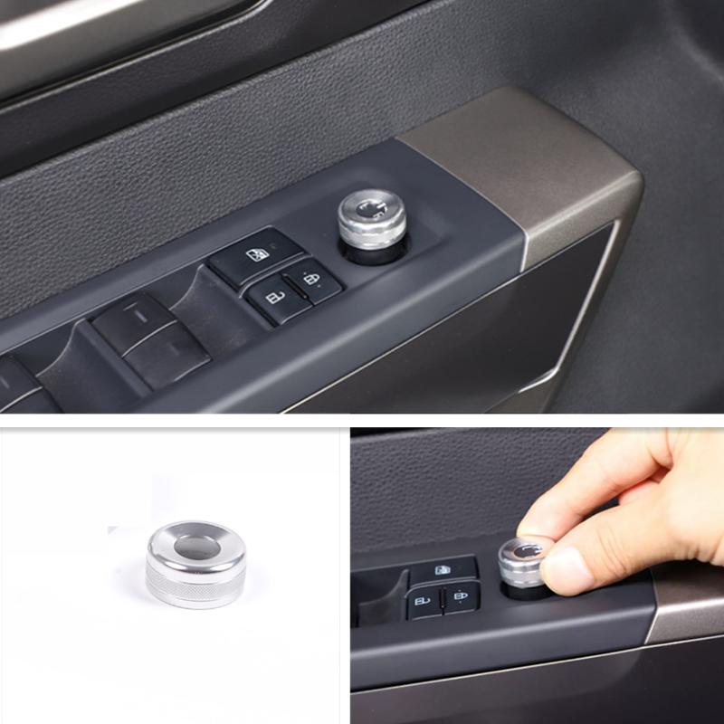 For Toyota Tundra  Silver Aluminum Rearview Mirror Adjust Knob Cover