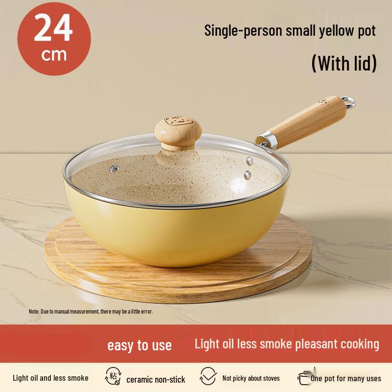 ZISIZ 24cm Ceramic Non-Stick Wok