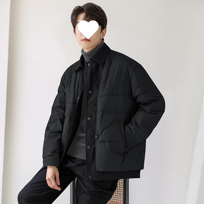 Fake Two-piece Light White Duck Down Jacket Men's New Autumn and Winter Loose Thickened Short Jacket
