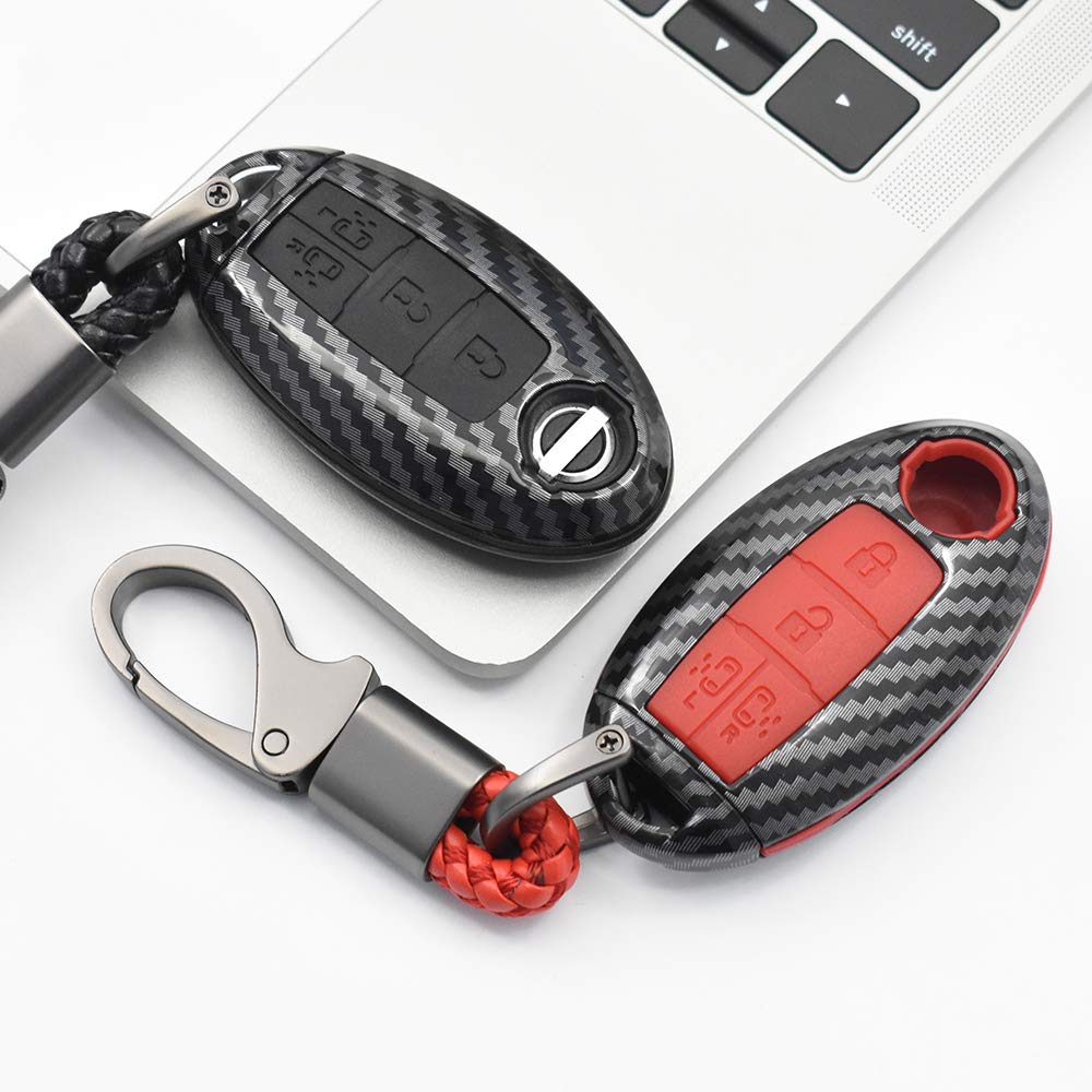 Ontto Nissan Smart Key Case Key Cover for New Serena Serena C26 C27 Key Nissan Dual Sliding Remote Control Protects Against Dirt and Carbon Fiber ABS