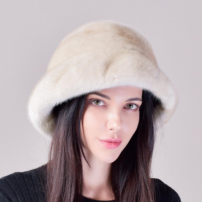 

Норковая панама зимняя меховая шапка женская осенне-зимняя регулируемая цельнокожаная норковая шляпа универсальная шляпа-ведро