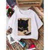 European Sizes Girls' Fashion Round Neck T-Shirt, Casual Print Top