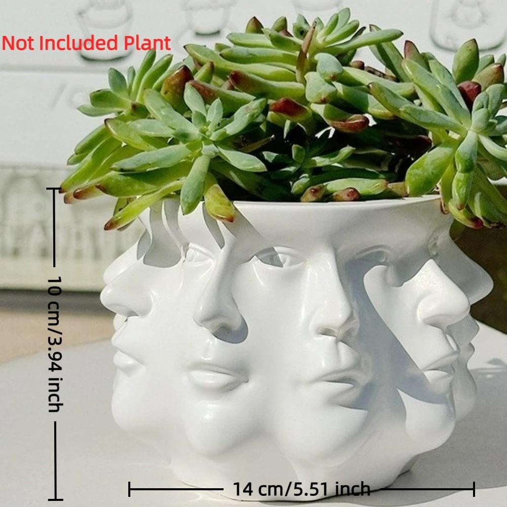 Multi Sided Face Abstract Flower Pot Handicrafts Succulent Pot Office Ornament