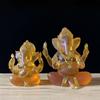 Art Sculpture Elephant Trunk Sculpture Resin Crafts Sitting Buddha Figurine Ganesha Statue  Office