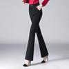 Women's Plus Size Micro-Flare Elastic Waist Trousers: Slimming, Casual Long Pants for Spring and Summer