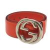 032 194 0979 GG Logo Waist Belts Belt Leather Orange/SilverHardware