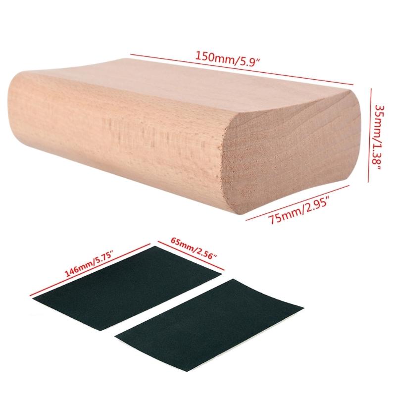 Wooden Polished Sanding Block for Guitar Fret Leveling Fingerboard Luthier Tools