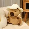 Flower Hat Capybara Soft Guinea Pig Carrying Backpack Doll Stuffed Comfort Pillow Kawaii Room Decor Birthday Gifts