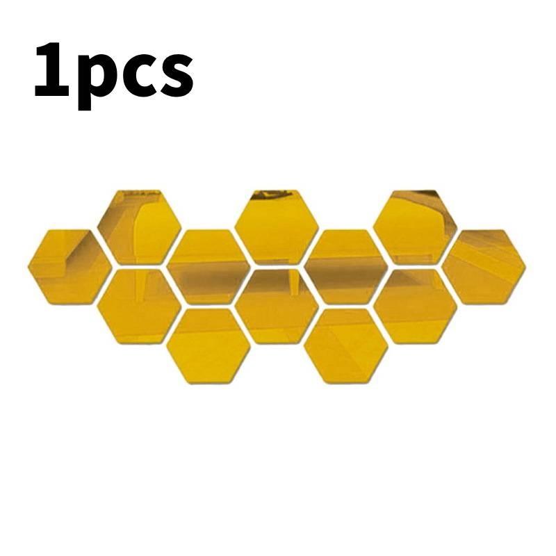 

Зеркальные шестиугольные 3D-наклейки на стену самоклеящиеся домашний декор спальня комната Gold