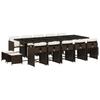 Vidaxl 15-Cz. Garden Furniture Set With Cushions, Brown, PE Rattan