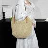 Straw Beach Bag Vintage Handmade Woven Shoulder Bag Raffia Circle Rattan Bags Bohemian Summer Vacation Casual Bags