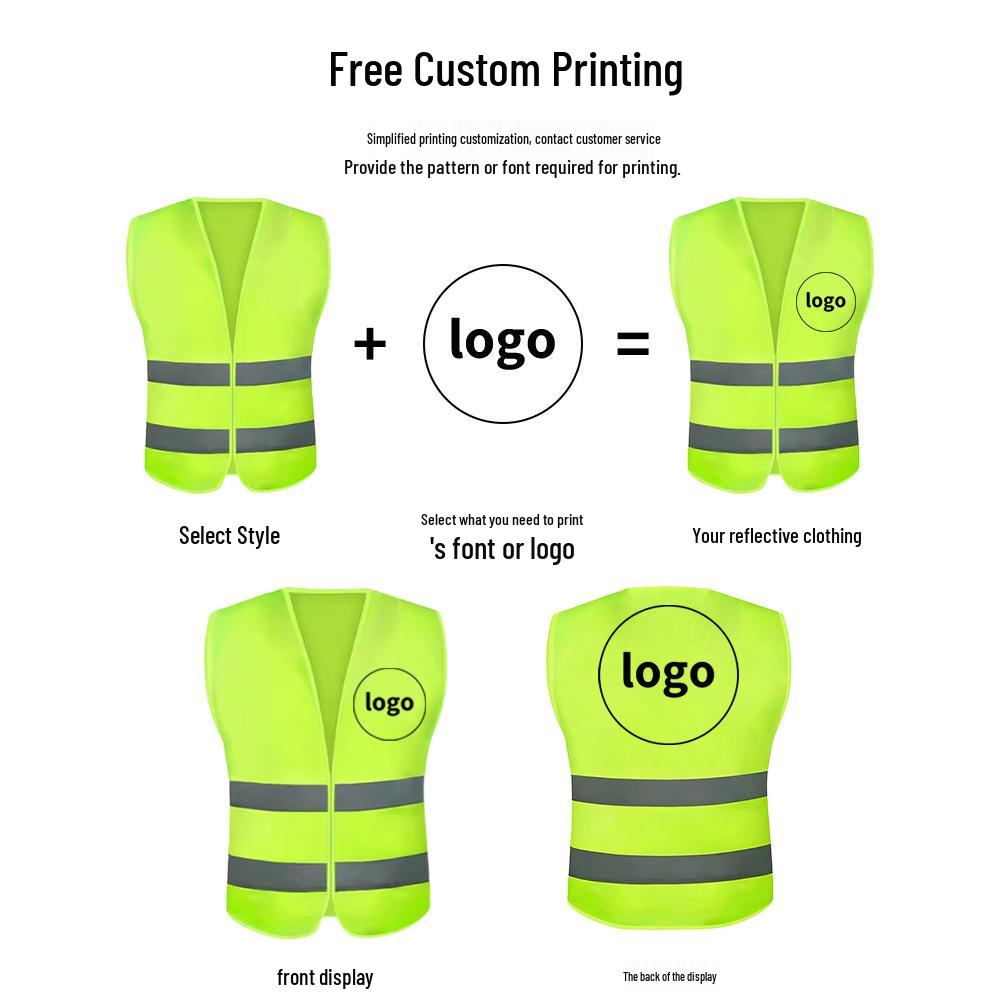 JD Reflective Safety Vest Fluorescent Traffic Construction Gear with Custom Text Option
